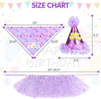 SCENEREAL Dog Birthday Bandana with Hat and Dress Girl Set, Large Dog Birthday Party Supplies, Cute Tutu Skirt Outfit for Medium Big Dogs