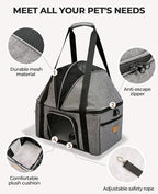 BurgeonNest Top-Expandable Large Cat Carrier, Soft Sided Cat Bag Carrier for Medium Large Pet Up to 15 lbs, Upgraded Small Dog Car Seat, Puppy Travel Bag with Semi-Open Canopy