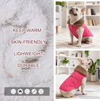 BEAUTYZOO Winter Dog Vest Coat with Harness Built in, Warm Puppy Jacket for Small Medium Dogs, Lightweight Cold Weather Small Dog Coat, Fleece Puffer Vest Windproof Snowproof Pet Clothes, Rose Pink XS