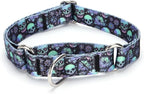 Martingale Dog Collars - Flower Multicolor Cute Patterns, Adjustable Nylon Training Dog Collar Suitable for Boy and Girl Dogs Medium Large Dogs (M, Blue2)