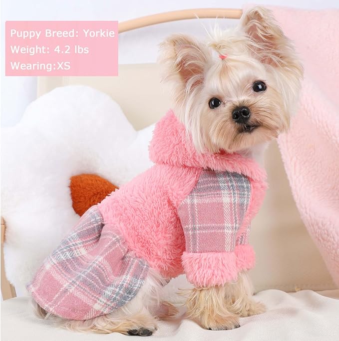 Dog Hoodie Sweater Clothes for Small Dogs Boy Girl Pet Hoodies for Cold Weather Coats Spring Dog Sweatshirt for Chihuahua Yorkie Cat Sweater Costumes, XXS, Pink