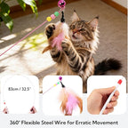 Cat Scratcher Bed with Toys, 2 Pack Oval Cat Scratcher Cardboard, Indoor Cat Scratch Bowl, Large Pad Cat Scratching Board with Catnip Fish Toy & Feather Wand for Furniture Protector