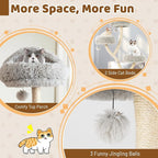 Tangkula Tall Cat Tree, 70 Inch Multi-Level Large Cat Tower with 3 Warm Perches, 3 Jingling Balls, Sisal Scratching Posts & Board, Modern Cat Tree for Indoor Cats Large Adult