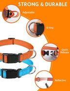 PaiPaitek Dog Collar Replacement Strap, 3/4 x 27 Inch, Reflective Nylon with Metal D-Ring, Compatible with Multiple Training Shock Collars, 2 Pack