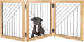 Pet Gate - 3-Panel Indoor Folding Dog Gate for Stairs or Doorways - 54x24-Inch Freestanding Pet Fence for Cats and Dogs by PETMAKER (Natural)