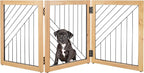 Pet Gate - 3-Panel Indoor Folding Dog Gate for Stairs or Doorways - 54x24-Inch Freestanding Pet Fence for Cats and Dogs by PETMAKER (Natural)