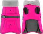 Dogcheer Dog Coat with Pocket, Waterproof Dog Jacket with Adjustable Buckle, Reflective Puppy Winter Coat Warm Turtleneck Fleece SnowJacket for Small Medium Large Dogs - Pink L