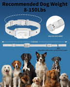 Dog Shock Collar with Lighting Indicator, Dog Training Collar with Remote 3300FT Range, Rechargeable Waterproof E-Collar for Small Medium Large Dogs (White)