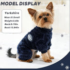 Dog Sweater for Small Dogs Fleece Dog Pjs Winter Warm Puppy Sweater Thermal Soft Stretchy Doggie XXS Doggie Clothes Outfits Cat Apparel (Navy Blue, XX-Small)