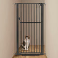 59" Extra Tall Pet Gate - Durable Metal Cat and Dog Gate With Double Safety Lock & Walk Thru Door for Indoor Stairs, Doorways, Hallways - Self Closing/Stay Open/Open Both Ways, Pressure Mounted