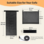 Couch Protector from Cat Claws - Cat Scratch Sofa Protector Universal Fit on Both Arm Sides with Black Sisal Pad for Leather and Fabric Sofa,27.5 * 19.7 inch Expanded Coverage Sisal Area(Black)