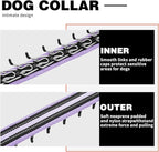 Martingale No Pull Dog Collar for Large Medium Small Dogs, Heavy Duty Nylon Adjustable Reflective Anti Pull Slip Collar with Buckle for Training Walking Hunting L Purple