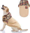Plaid Dog Hoodie - Warm Sweatshirt with Hat & Leash Hole, Soft Fleece Pullover for Small to Large Dogs