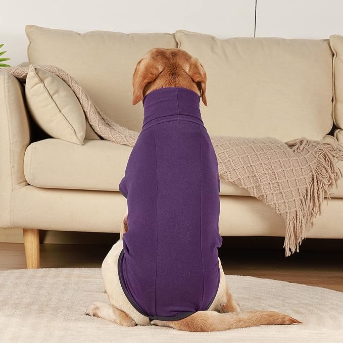 ROZKITCH Pajamas for Large Dogs, Pet Windproof Warm Cold Weather Jacket Vest Cozy Jumpsuit Apparel Outfit Clothes for Walking Hiking Travel Sleep Purple 4XL