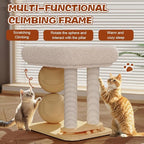 3-in-1 Small Cat Tree Tower, Small Cat Tower and Perch Bed, 16.5Inch Tall Cat Tree with 3 Sisal Scratching Posts and Ball Track Toy for Kittens and Indoor Cats