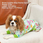 KYEESE Dog Pajamas Stretchy Pet Jammies Onesie Large Dog Pajamas with Colorful Dinosaurs Comfy Clothes for Dogs Boy Girl Velvet Pjs Soft Outfit, XXX-Large