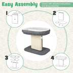 Tangkula Cat Tree for Indoor Cats, 2-Tier Cat Tower with Top Perch & Sisal Scratching Panel & Jingling Fur Ball Toy, Cozy Cat Bed with Scratching Post, Modern Small Kitten Activity Center (Grey)