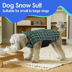 MIGOHI Reversible Dog Coats, Warm, Windproof & Waterproof Jackets for Cold Weather, British Plaid Warm Dog Vest, Green, 2XL