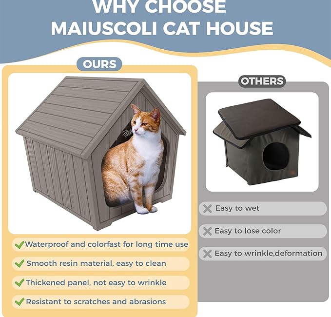 Indoor Dog House for Puppy, Durable Small Dog House Outdoor, Waterproof and Scratch Resistant Animal Shelter with Air Vents and Elevated Floor, Easy Installation and Clean (Deep Grey)