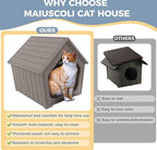 Indoor Dog House for Puppy, Durable Small Dog House Outdoor, Waterproof and Scratch Resistant Animal Shelter with Air Vents and Elevated Floor, Easy Installation and Clean (Deep Grey)