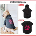 KOOLTAIL Plaid Dog Hoodie Pet Clothes Sweater with Hat and Pocket for Small Medium Large Size Dogs, Soft Winter Warm Dog Cold Weather Coat, Fleece Fall Dog Hooded Sweatshirt for Puppy Cats, Black SM