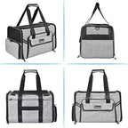 Petmolico Cat Carrier Soft-Sided Pet Bag for Small Medium Cats Puppies 16LBs - Airline Approved Pet Travel Carrier 3 Open Doors (Medium,Grey-X862)