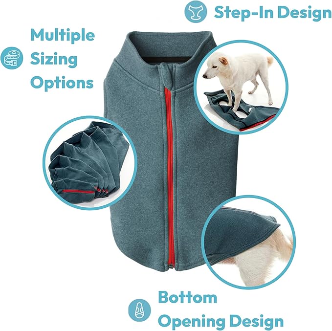 Gooby Zip Up Microfiber Fleece Dog Sweater - Pink, X-Large - Warm Double Layered Soft Microfiber Fleece Step-in Dog Jacket for Small to Medium Dogs