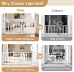 10''-15.8'' Height Adjustable Dog Gate, Extra Wide 18.1"-46" All Metal Short Dog Gate to Step Over, Pressure Mount Small Pet Puppy Gate for Stairs & Doorways(White)