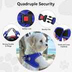 Joytale Small Dog Harness, Breathable Mesh Step-in Vest, Reflective Soft Padded Harnesses for Cats, Puppies and Extra Small Dogs, Navy Blue, XXS
