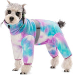 Dog Coats for Small Dogs, Polar Fleece Dog Pajamas Bodysuit, Puppy Onesies Tie Dye Jumpsuits, Dogs Warm Clothes Four-Legged, Doggie Fullbody Winter Jacket Vest