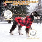 KOOLTAIL Christmas Dog Hoodie, Red Plaid Pet Sweater, Hat Hooded Sweatshirt Dog Clothes for Small Medium Large Dogs Boys Girls, Soft Warm Winter Cold Weather Coat with Leash Hole&Pocket, Santa, L