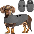 Queenmore Large Dog Sweaters, Soft Fleece Vest Pullover Dog Jacket with Leash Hole, Warm Winter Dogs Clothes Cold Weather Doggy Dachshund Sweater for Large Dogs Cats Boy or Girl (Grey, L)