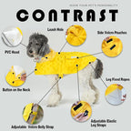Dog Raincoat,Waterproof Rain Poncho with Hoodie, High Reflective Adjustable Pet Rain Jacket with Leash Hole for Small Medium and Large Dogs (Yellow(Water-Reactive Hydrochromic), Large: 22-37lbs)