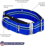 If It Barks - 1.5" Martingale Collar for Dogs - Adjustable - Nylon - Strong and Comfy - Ideal for Training - Made in USA - Small, Blueberry