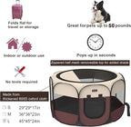 Portable Pet Puppy Dog Cat Playpen, 8-Panel Indoor/Outdoor Puppy Pen with Shade Cover & Travel Bag - Waterproof Dog Cat Tent