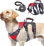 PUPTECK Escape Proof Dog Harness and Leash Set Upgraded No Pull Reflective Dog Vest with Lift Handle, Easy Control Pet Harness for Medium Large Dogs Training Walking Running