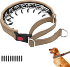Martingale No Pull Dog Collar for Large Medium Small Dogs, Heavy Duty Nylon Reflective Adjustable Anti Pull Slip Collar with Buckle for Training Walking M Khaki