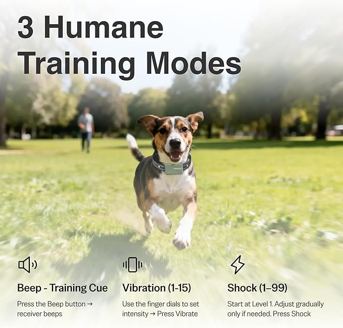 SafeShock® (Latest Model) - Dog Collar with Remote Control, Dog Training Collar with Remote - Beep & Vibration First, Adjustable Levels, 4200FT Range, for Small, Medium & Large Dogs