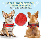 SlowTon No Pull Small Dog Harness and Leash Set, Puppy Soft Vest Harness Neck & Chest Adjustable, Reflective Lightweight Harness & Anti-Twist Pet Lead Combo for Small Medium Dogs (Red, XS)