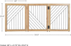 Pet Gate - 3-Panel Indoor Folding Dog Gate for Stairs or Doorways - 54x24-Inch Freestanding Pet Fence for Cats and Dogs by PETMAKER (Natural)
