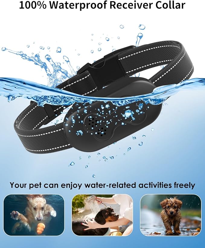 Dog Training Collar with Remote for Dogs, Waterproof IPX7 E Collar, Beep Vibration Modes, Safe Humane Training, 2000FT Range, Rechargeable Battery, for Small Medium Large Dogs 10–120 lbs (Black)