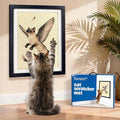 Wall Art Cat Scratcher Mat - Sisal Vertical Cat Scratch Pad with Photo Frame Design, No-Drill Wall-Mounted, 16"x12" Wall & Couch Cat Scratching Mat, 1 Extra Mat Included Free (Winged Cat)
