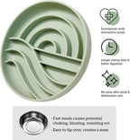 OHMO Slow Feeder Dog Bowls (Sunrise, Sage Green) Enrichment Toy Soft Silicone Food Safe Feeding Bowl Non Slip Suction Cup for All Breed Pet, Cat Slow Down Eating Dishes, Boredom and Anxiety Reducer