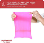 Downtown Pet Supply Poop Bags for Dogs with Dispenser, 180 Count - Leak-Proof Dog Waste Bags and Bone-Shaped Dog Poop Bags Holder for Leash - Pink, 12.5" x 8.5"