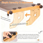 Cat Window Perch - Drill-Free Adjustable Sill Hammock, Sturdy Wood & Metal Frame, Washable Non-Slip Bed Cover, Easy Install for Indoor Cats & Multi-Cat Families (Grey,XL)