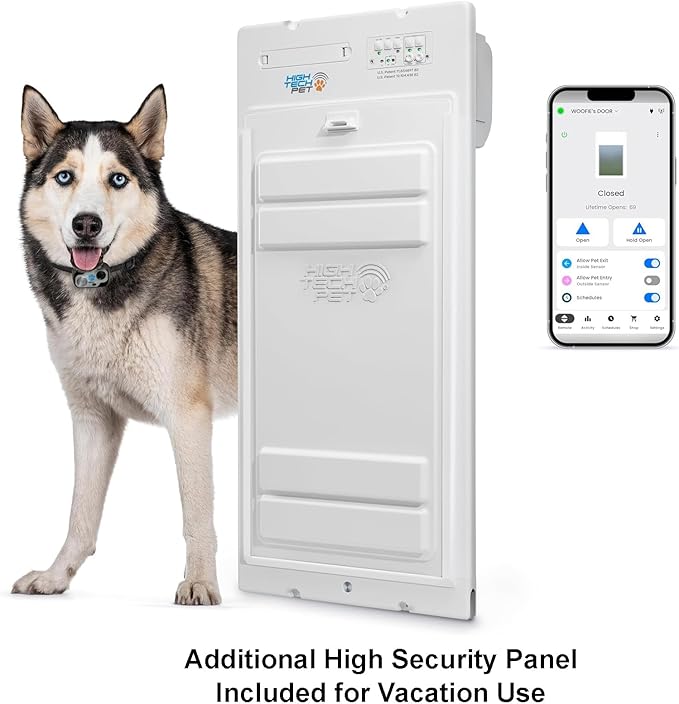 Power Pet Roll Up Automatic Electronic WiFi Pet Door by High Tech Pet - Space-Saving, Pet Operated Dog Door, App Control, Safe, Secure, Air Tight (Door Mount, Large)
