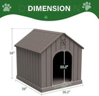 Bifanuo Large Dog House for Outdoor & Indoor, Waterproof Puppy Shelter with Air Vents & Elevated Floor, Easy Assemble Sturdy Dog Kennel for Large Dogs(Grey,36.2''L×38''W×38''H)