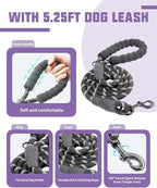 AUROTH Dog Harness and Leash Set, Soft Padded Service Dog Vest with 5.25FT Dog Leash, No Choke, Easy On Pet Vest, Adjustable Reflective No Pull Pet Vest Medium Sized Dog, Easy Walking and Training