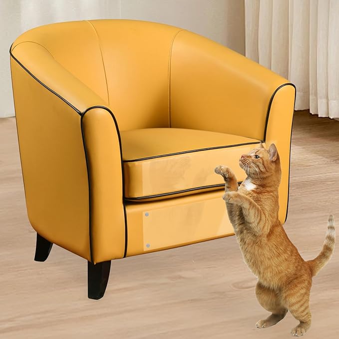 Anti Cat Scratch Furniture Protector 12pcs Self-Adhesive Cat Couch Tape with Corkscrew pins and a Scraper for Cat and Kitty