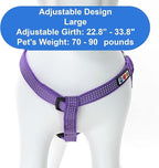 Pawtitas Reflective Step-in Dog Harness – Adjustable No-Pull Vest for Puppies to Seniors, Safe & Comfortable, L Purple